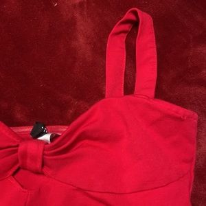 Cherry Red Bow Crop Top
